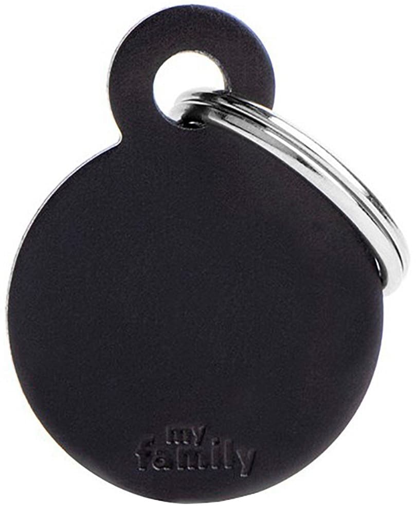 Medalha de Identificação MyFamily Círculo Pequeno Mfb33 - Preto