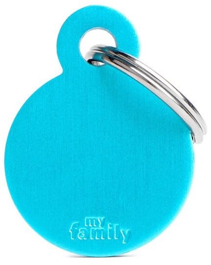 Medalha de Identificação MyFamily Círculo Pequeno Mfb55 - Azul Céu