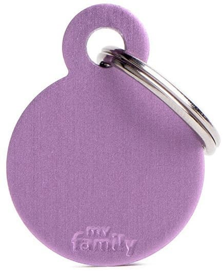 Medalha de Identificação MyFamily Círculo Pequeno Mfb56 Roxo