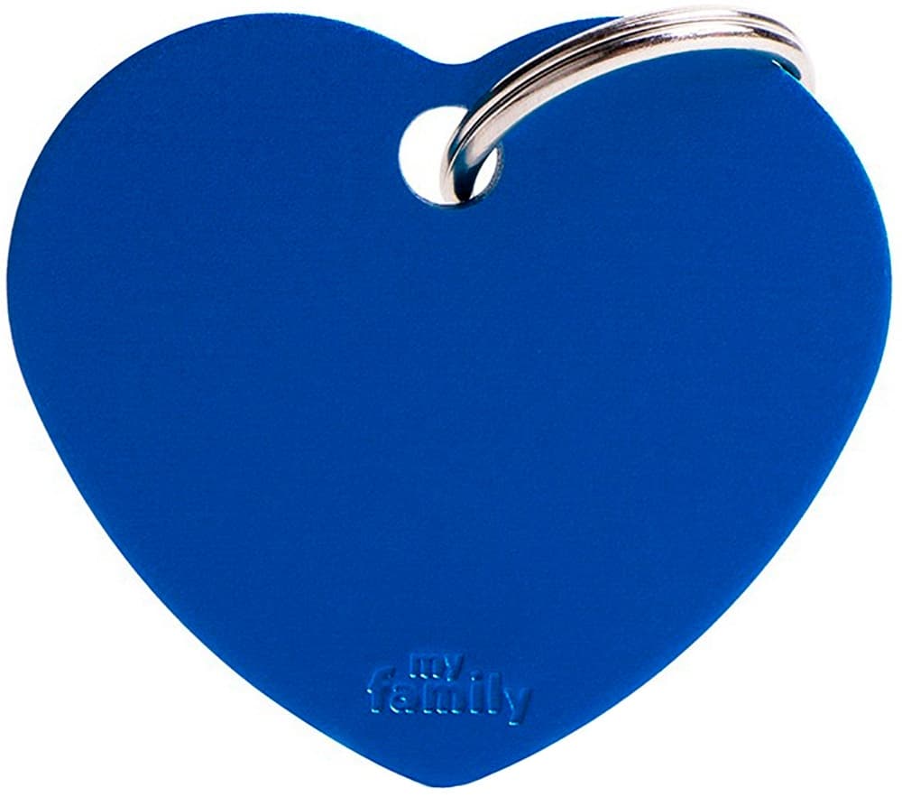 Medalha de Identificação MyFamily Coração Grande Mfb28 Azul