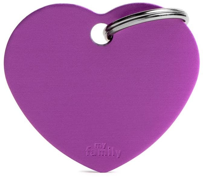 Medalha de Identificação MyFamily Coração Grande Mfb66 - Roxo