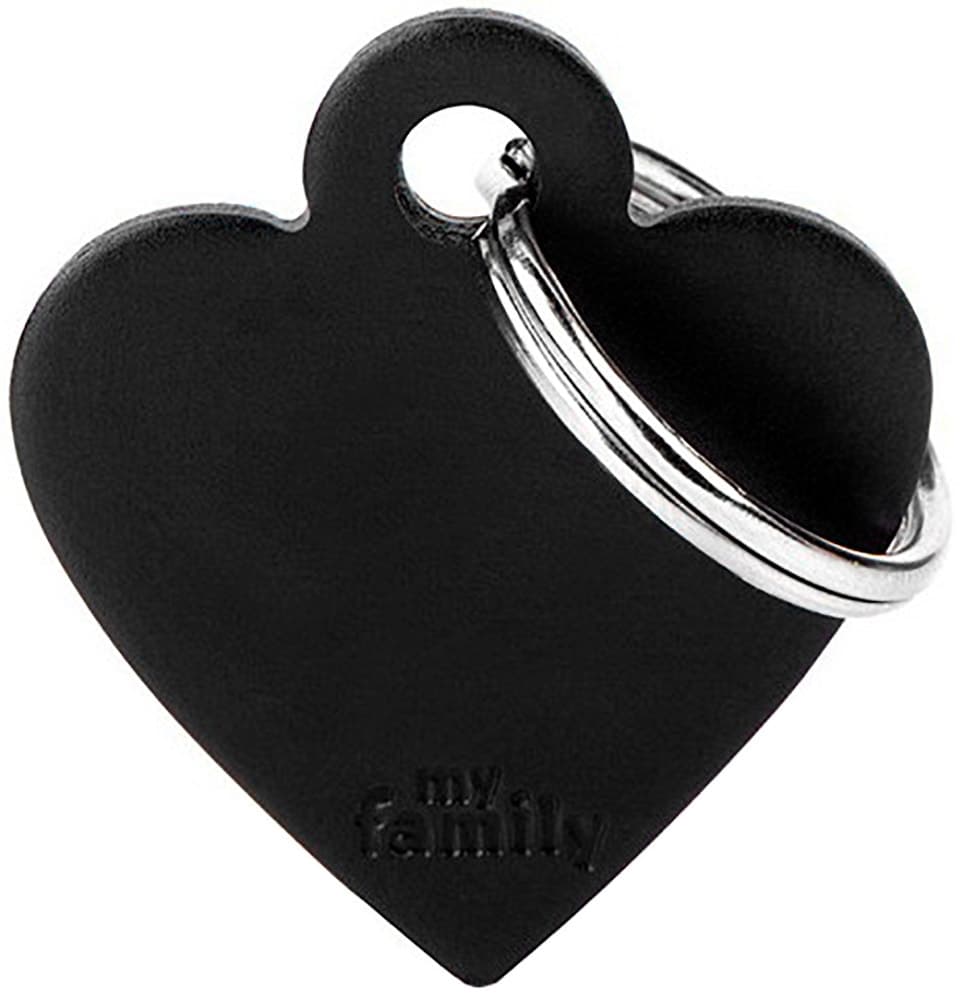 Medalha de Identificação MyFamily Coração Pequeno Mfb35 - Preto