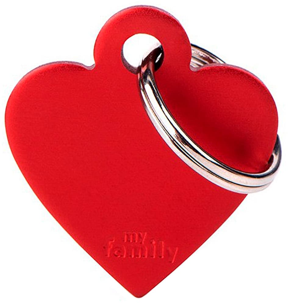 Medalha de Identificação MyFamily Coração Pequeno Mfb35 - Vermelho