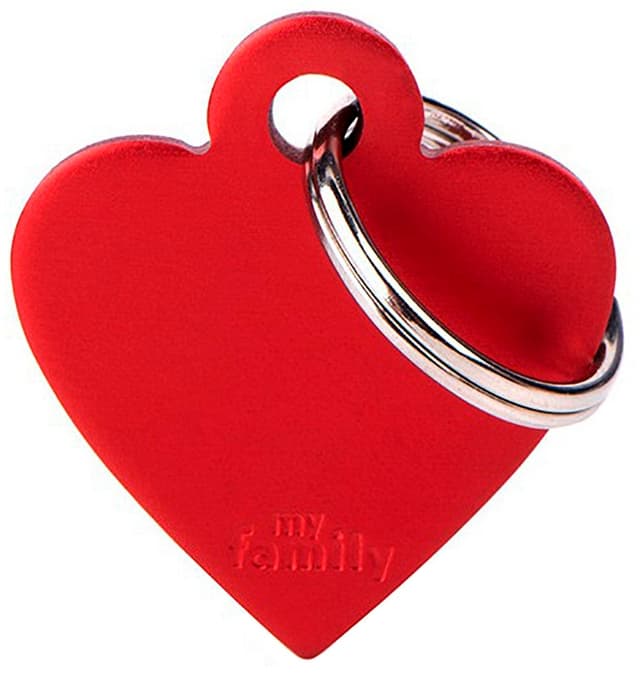 Medalha de Identificação MyFamily Coração Pequeno Mfb35 - Vermelho