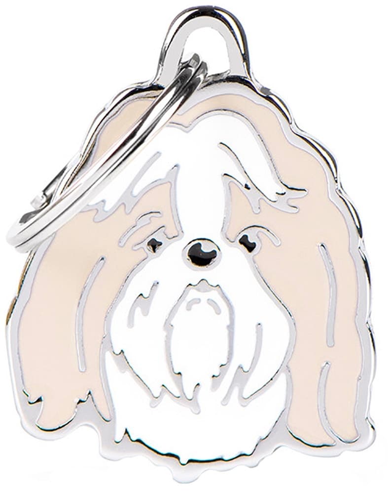 Medalha de Identificação MyFamily Friends Cão Shih Tzu MF16NGREY - Branco/Dourado