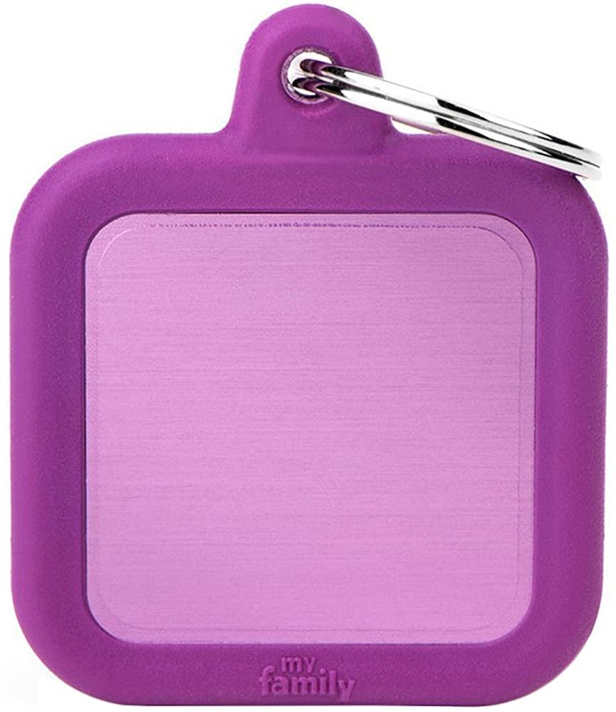 Medalha de Identificação MyFamily Hushtag Quadrado HTA03PURPLE - Lilás