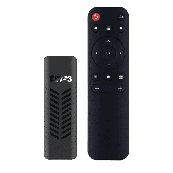 Media Player TV Stick Tvr3 8GB + 128GB 4K Android 14 Preto