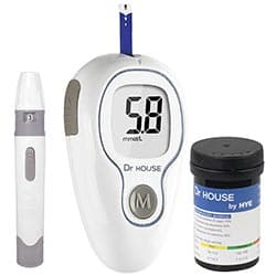 Medidor de Glicose Hye Dr House G-425-3 Kit 25AG/25TI Branco