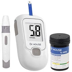 Medidor de Glicose Hye Dr House G-425 Kit 25AG/25TI Branco