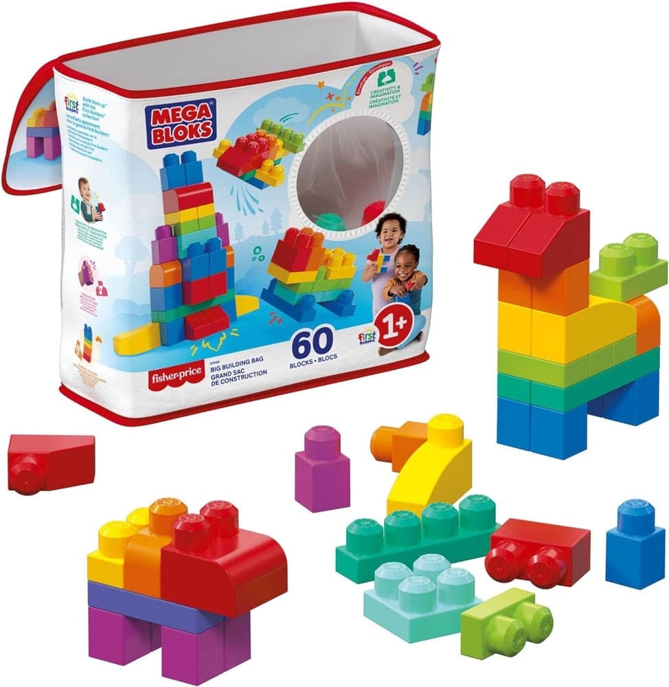 Blocos de Montar Fisher-Price Big Building Bag Dch55 (60 Peças)