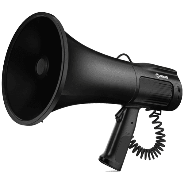 Megafone Krab Kbmer25 80W USB com Sirene Auxiliar Preto
