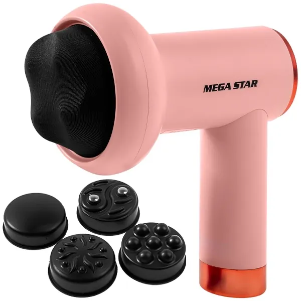 Massageador Muscular Megastar FMA4R 5 Cabeças Recarregável Rosa