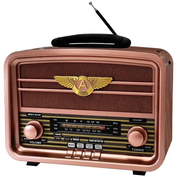 Rádio Portátil Megastar RX939BT AM/FM/BT/USB/Recarregável