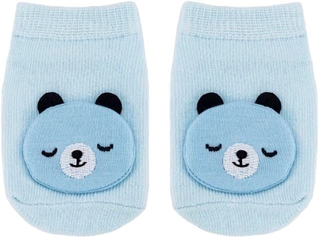 Meias Sapatilha Antiderrapante Urso Buba Azul Pp