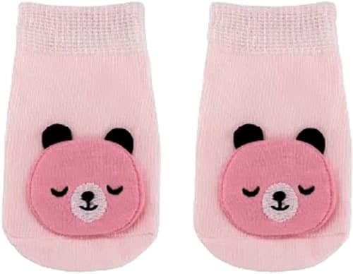 Meias Sapatilha Antiderrapante Urso Buba Rosa P