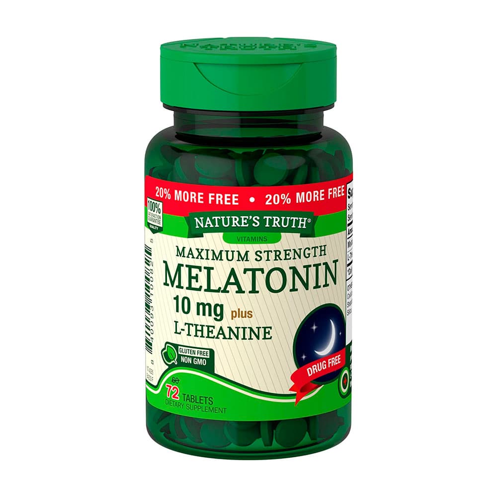 Suplemento Melatonina Nature's Truth 10MG + L-Teanina 72 Comprimidos