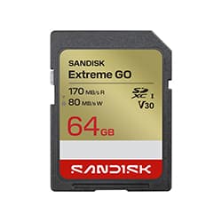 Cartão de Memória Sandisk Extreme Go 64GB 4K UHD 170-80MB/s