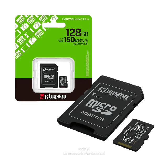 Mem Sdhc 128GB Kingston 150MB/S Plus C10 SDCS3/128GB C/Adaptador 34845