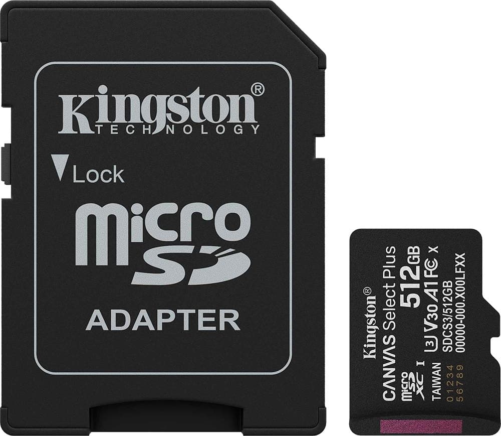 Memória Micro Sd Kingston 512GB Canvas Select Plus 2X1 - 150MB/s