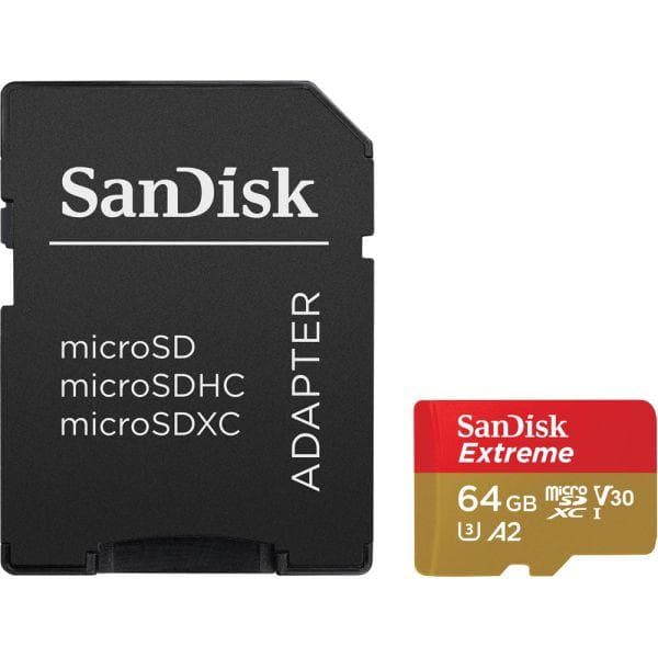 Memória Micro Sd SanDisk Extreme 170 MB/s U3 64GB com Adaptador