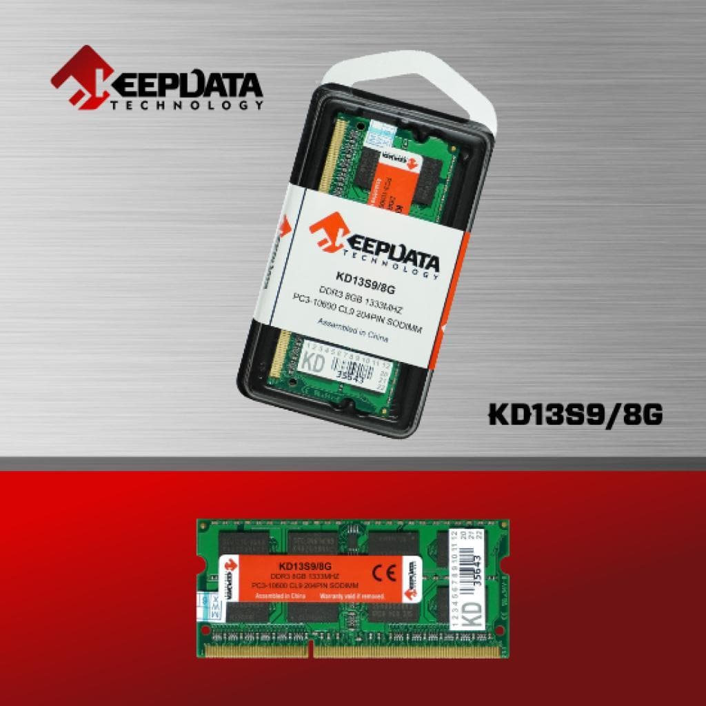 Memória RAM Keepdata Ddr3 para Notebook 8GB 1333 MHz KD13S9/8G