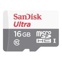 Cartão de Memória MicroSD 16GB Sandisk Ultra Cl10 80MB/s com Adaptador
