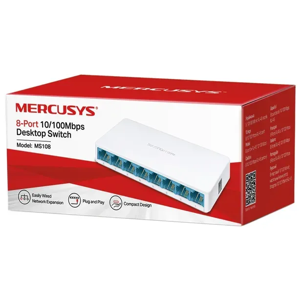 Switch Mercusys Ms108 8 Portas 10/100Mbps