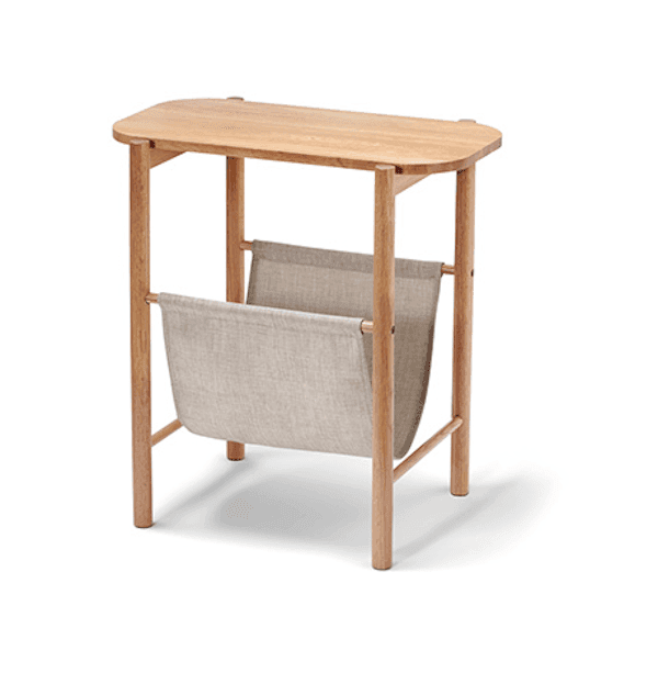 Mesa Auxiliar Tchibo com Estante Bege