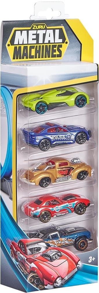 Pack de Carrinhos Metal Machines Zuru com 5 Unidades