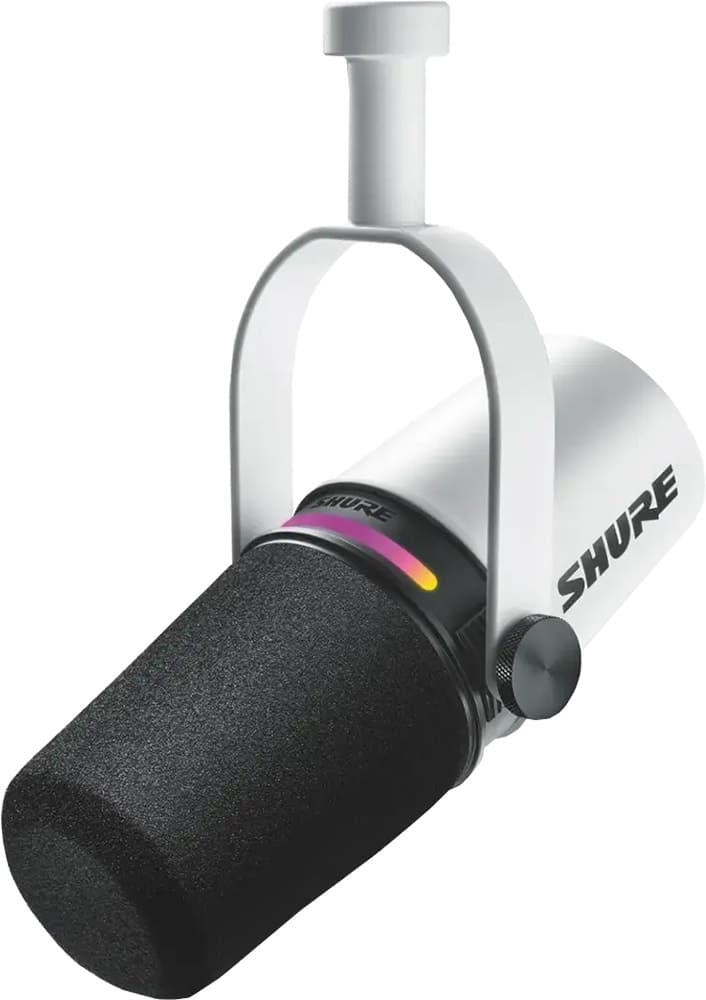 Microfone com Fio Shure Mv7+-W Podcast Microphone Branco