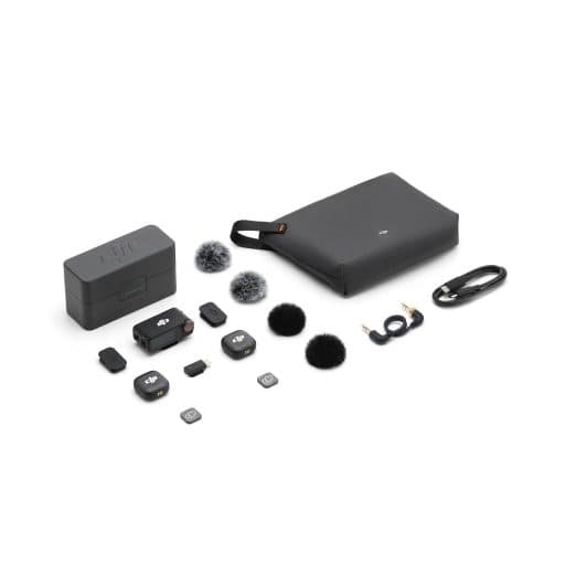 Microfone Dji Mic 3 (2 Transmissores + 1 Receptor + Estojo de Carregamento) Anatel