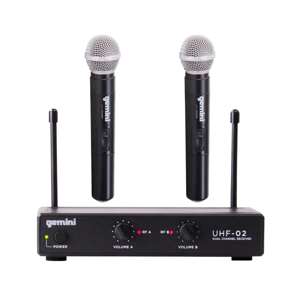 Microfone Gemini Uhf 02M Mão Duplo