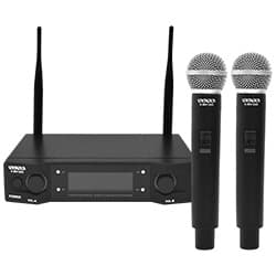Microfone Satellite A-Mk1203 Uhf Wireless (Kit com 2) Preto