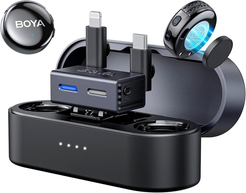 Microfone Sem Fio Boya Boyalink 3-01 Lightning USB-C - Preto