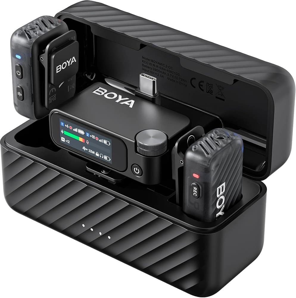 Microfone Sem Fio Boya Boyamic 2-01 USB-C - Preto