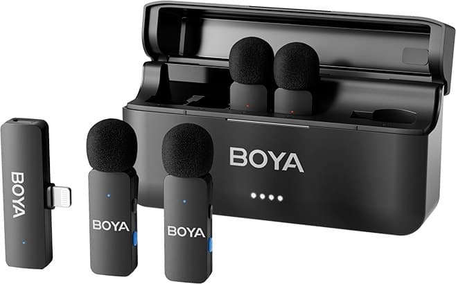 Microfone Sem Fio Boya By-V4D Lightning - Preto