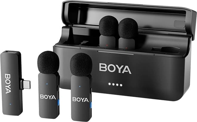 Microfone Sem Fio Boya By-V4U USB-C - Preto