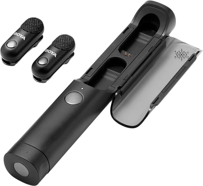 Microfone Sem Fio Boya Magic - 02 USB-C Lightning - Preto