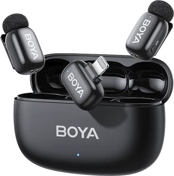 Microfone Sem Fio Boya Mini 2-03 Lightning Dual - Preto