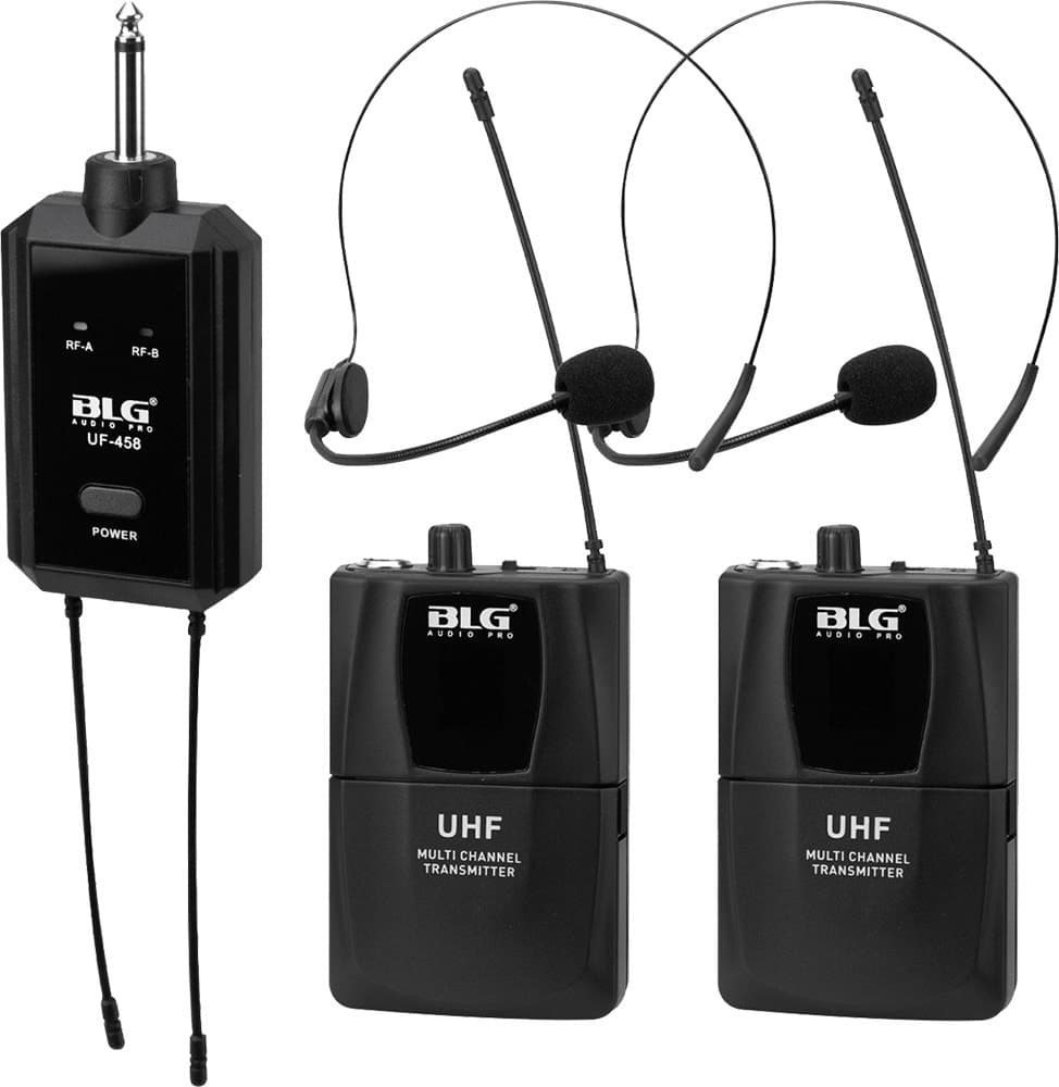 Microfone Sem Fio Blg Uf-458 de 2 Canais