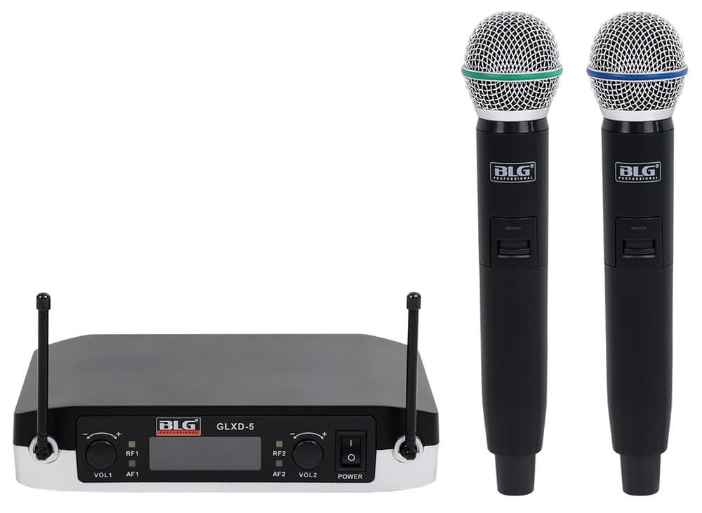 Microfone Duplo Sem Fio Uhf Blg Glxd-5