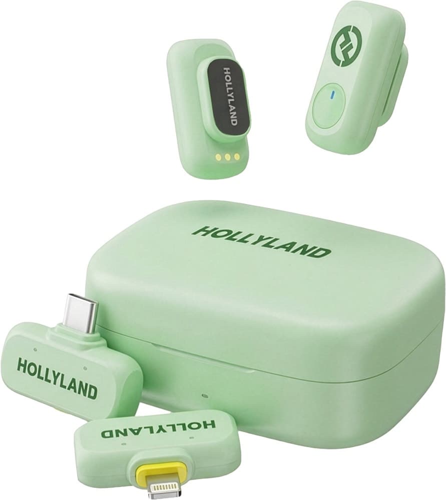 Microfone Sem Fio Hollyland Lark A1 Combo USB-C/Lightning - Verde Menta