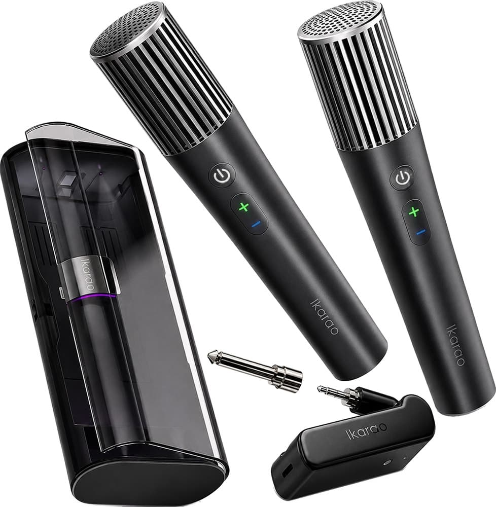 Microfone Sem Fio Duplo Ikarao Micbox Pro com Receptor