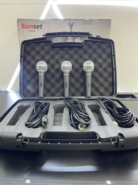Kit com 3 Microfones Sunset Wr-03