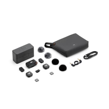 Microfone Wireless Dji Mic 3 (2 Transmissores + 1 Receptor + Estojo de Carregamento)