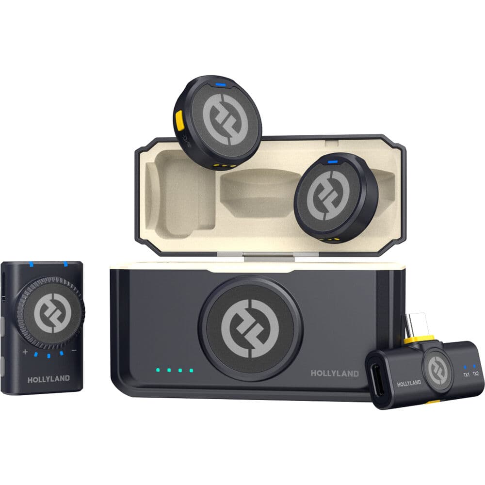 Microfone Wireless Hollyland Lark M2 Duo Mini Combo - Shine Charcoal
