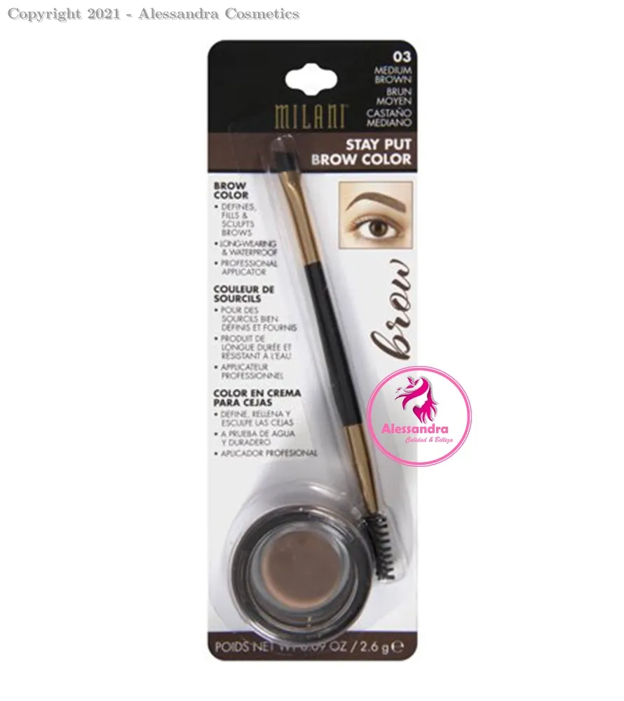Sombra de Ceja Milani Stay Put Brow Color 03 Medium Brown