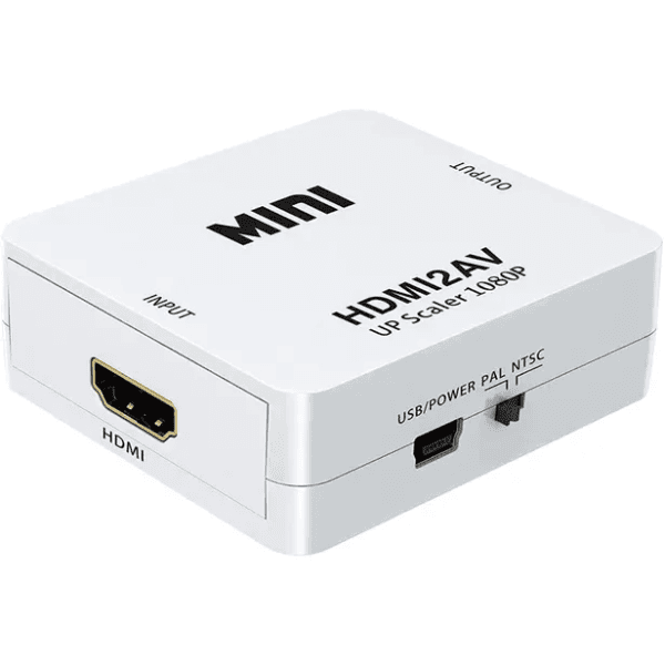 Adaptador Mini HDMI para Av HDMI2AV 1080P Branco