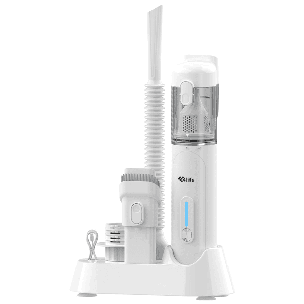 Mini Aspirador de Pó Portátil Elétrico 4Life SopraVac 2 Em 1 FL102PW Soprador de Ar Adaptador de Sucção Inflador Com Acessórios 90W Recarregável Branco