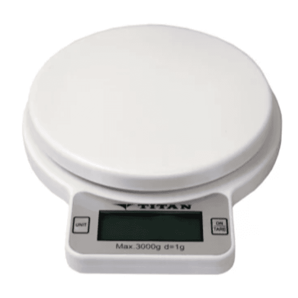 Mini Balança Digital Portátil Titan Cozinha 5KG 1G A Pilha (Pilha Incluída) - Branco